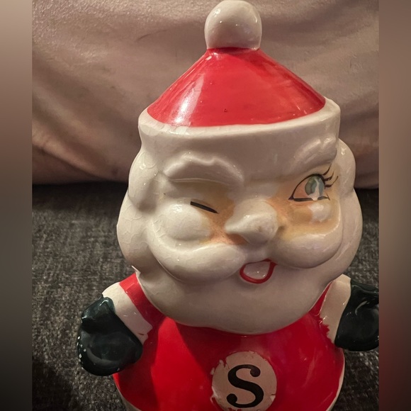 Vintage 1960s winking Holt Howard Santa salt and pepper  shakers - Picture 6 of 10